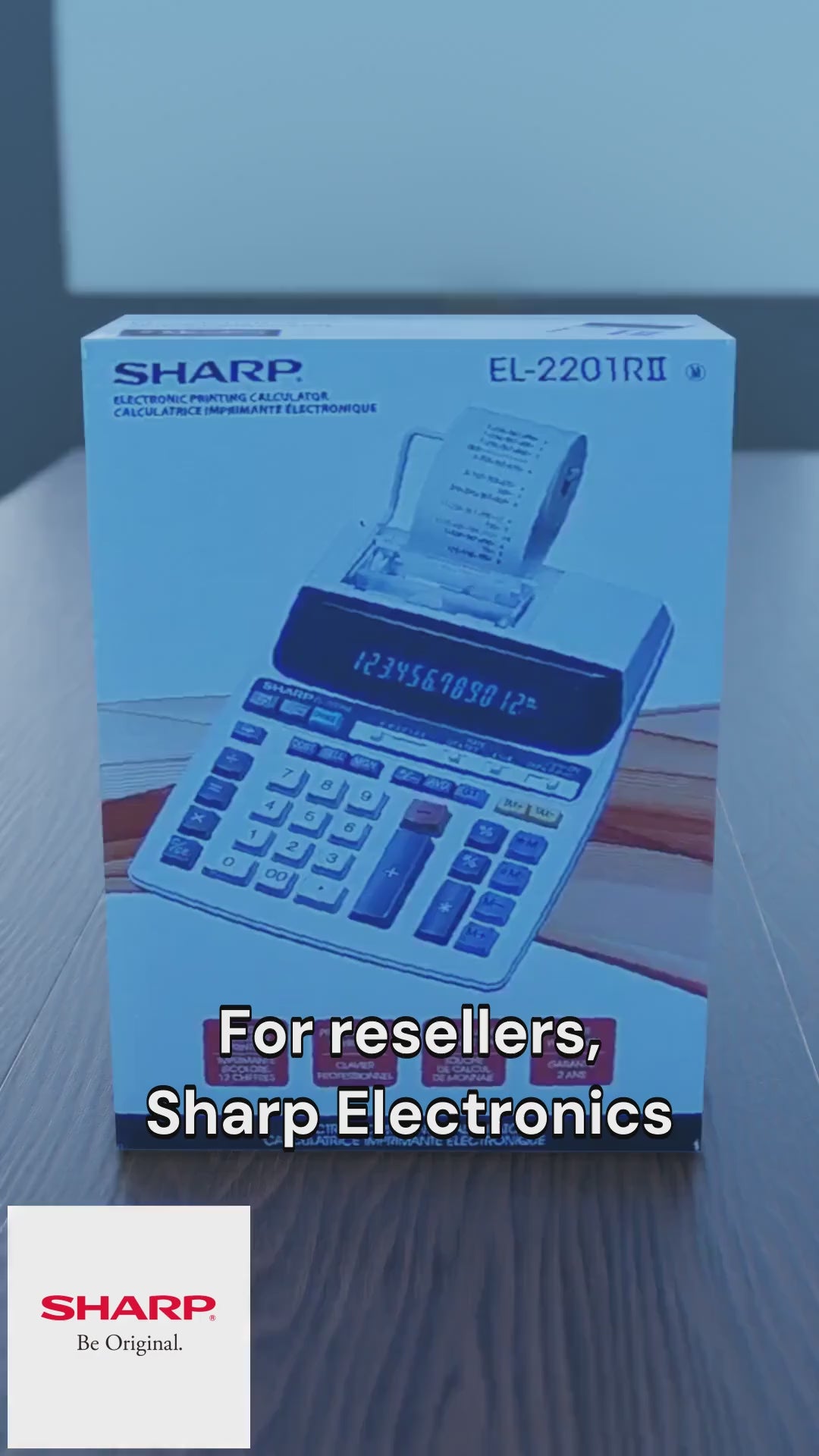 SHARP EL2201RII 12 DIGIT FLUORESCENT PRINTING CALCULATOR, 2-COLOUR